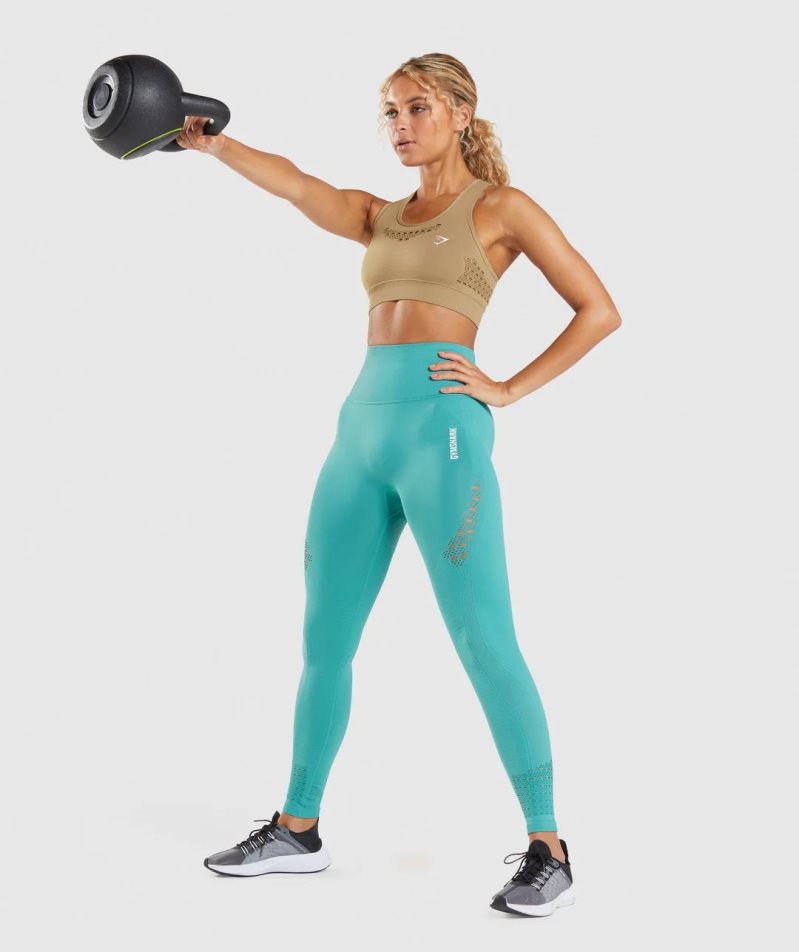 Staniki Sportowe Gymshark Energy Seamless Damskie Brązowe | PL 138MFW